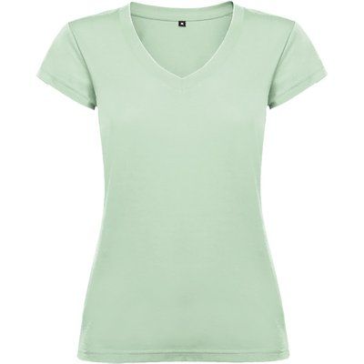 Camiseta de mujer manga corta entallada VERDE MIST 3XL