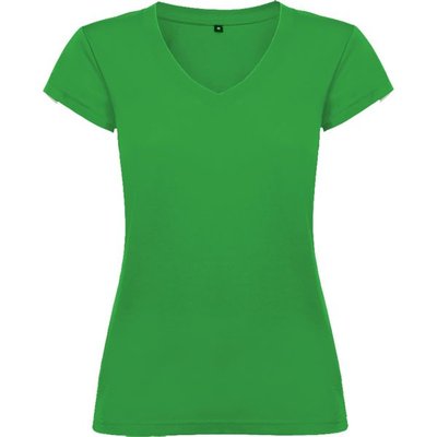 Camiseta de mujer manga corta entallada VERDE TROPICAL L