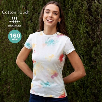 Camiseta Mujer Poliester Cuello Redondo Estampada