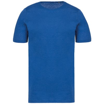 Camiseta orgánica cuello sin costuras manga corta Ocean Blue Heather S