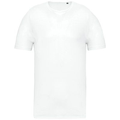 Camiseta orgánica cuello sin costuras manga corta White 3XL