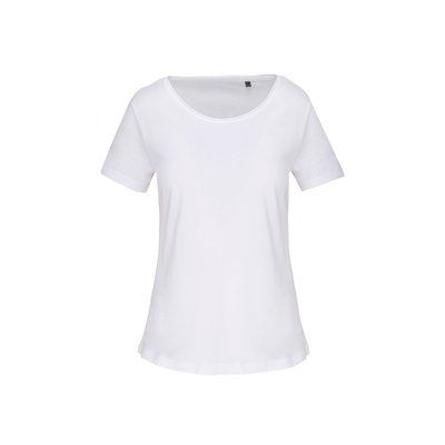 Camiseta orgánica cuello sin costuras White XL