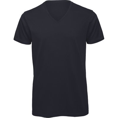 Camiseta Orgánica Cuello de Pico Hombre Azul M