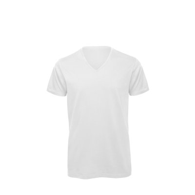 Camiseta Orgánica Cuello de Pico Hombre Blanco 3XL