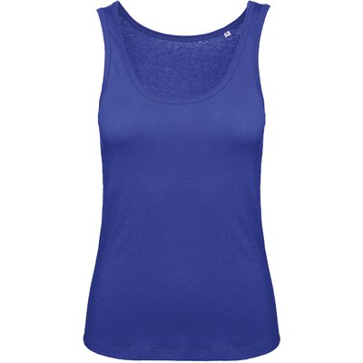 Camiseta orgánica sin mangas mujer Azul XS