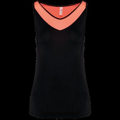 Camiseta de pádel sin mangas Black / Coral L