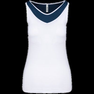 Camiseta de pádel sin mangas White / Sporty Navy XL