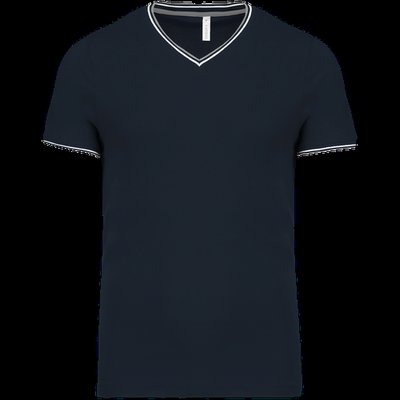 Camiseta de punto piqué de hombre Navy / Light Grey / White XXL