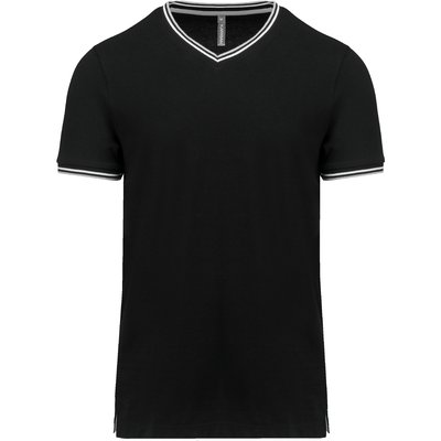 Camiseta de punto piqué de hombre Negro XXL