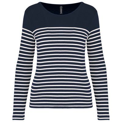 Camiseta a rayas de manga larga Navy / White Stripes XS