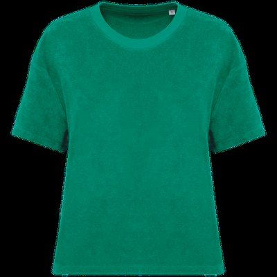 Camiseta de rizo para mujer corte oversize Malachite Green XL