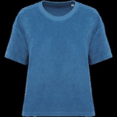 Camiseta de rizo para mujer corte oversize Riviera Blue M