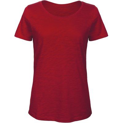 Camiseta  sencilla para mujer de algodón orgánico Chic Red XXL