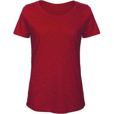 Camiseta  sencilla para mujer de algodón orgánico Rojo M