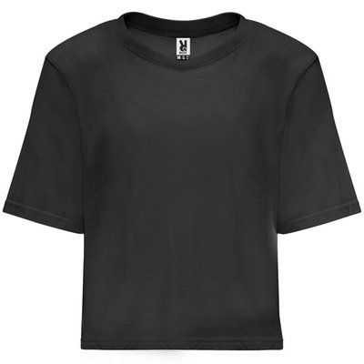 Camiseta de Talle Corto para Mujer Negro L