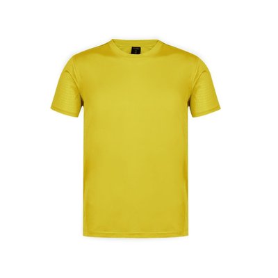 Camiseta técnica adulto de varios colores con diseño en espalda y mangas transpirable Amarillo S