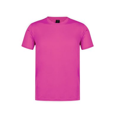 Camiseta técnica adulto de varios colores con diseño en espalda y mangas transpirable Fucsia M