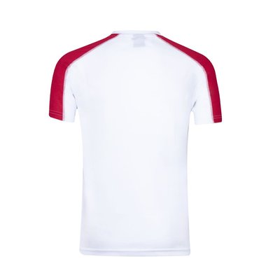 Camiseta técnica blanca con franja de color