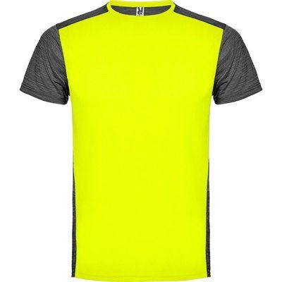 Camiseta técnica con cuello redondo y manga corta AMARILLO FLUOR/NEGRO VIGORE 4