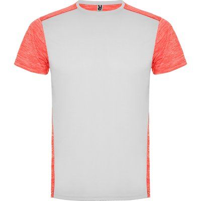 Camiseta técnica con cuello redondo y manga corta BLANCO/CORAL FLUOR VIGORE 2XL