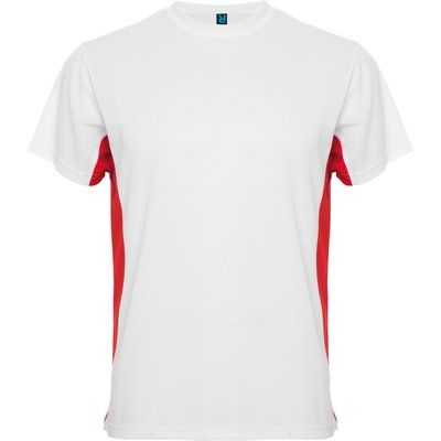 Camiseta técnica de manga corta transpirable Blanco/rojo XL