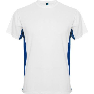 Camiseta técnica de manga corta transpirable BLANCO/ROYAL 2XL