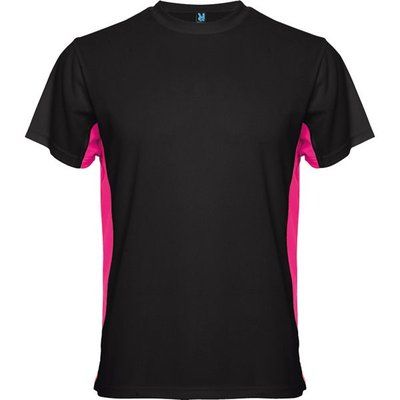 Camiseta técnica de manga corta transpirable NEGRO/FUCSIA M