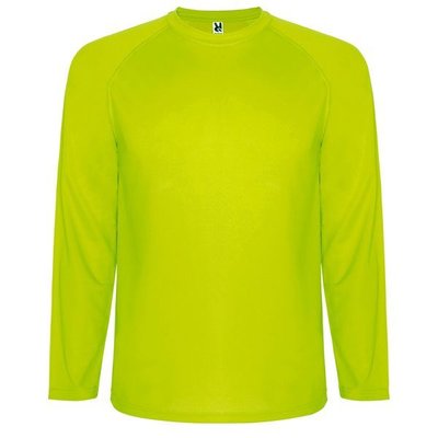 Camiseta técnica manga larga ranglán Amarillo Fluor 12