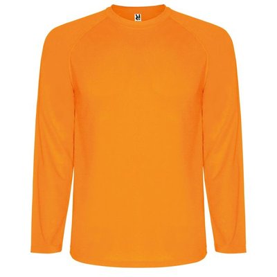 Camiseta técnica manga larga ranglán NARANJA FLUOR 4