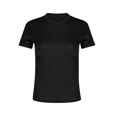 Camiseta técnica mujer en variedad colores con diseño en espalda y mangas transpirable Negro M