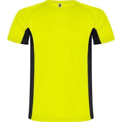 Camiseta técnica de poliéster AMARILLO FLUOR/ NEGRO 8