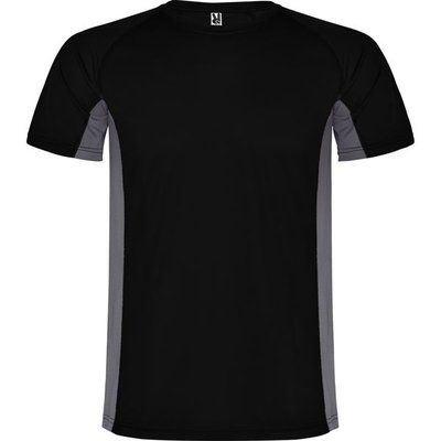 Camiseta técnica de poliéster NEGRO/PLOMO OSCURO 12