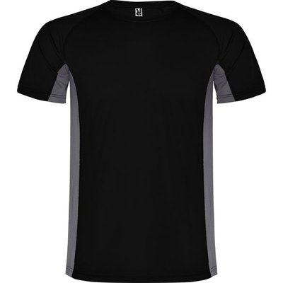 Camiseta técnica de poliéster NEGRO/PLOMO OSCURO L