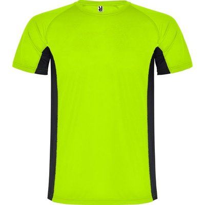 Camiseta técnica de poliéster VERDE FLUOR/NEGRO L