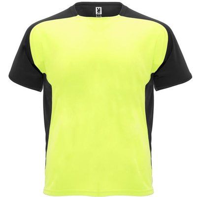 Camiseta técnica transpirable de secado rápido AMARILLO FLUOR/ NEGRO 16