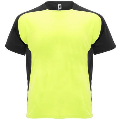 Camiseta técnica transpirable de secado rápido AMARILLO FLUOR/ NEGRO S