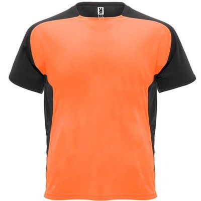 Camiseta técnica transpirable de secado rápido NARANJA FLUOR/NEGRO 8