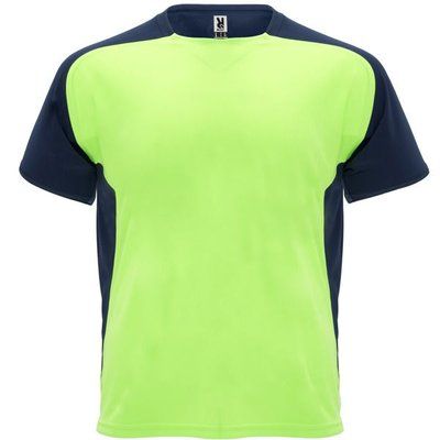 Camiseta técnica transpirable de secado rápido VERDE FLUOR/MARINO S