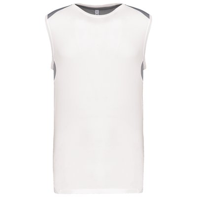 Camiseta tirantes deportiva bicolor Blanco XXL