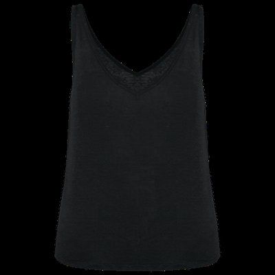 Camiseta de tirantes de lino Black XL