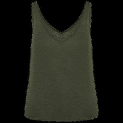 Camiseta de tirantes de lino Organic Khaki M