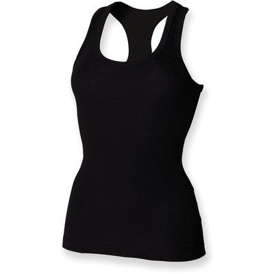 Camiseta tirantes mujer algodón Black S