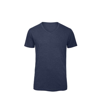 Camiseta Triblend cuello de pico Azul M