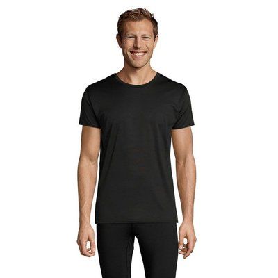 Camiseta Unisex 130g Sublimable en Blanco Negro/ Negro Opaco M