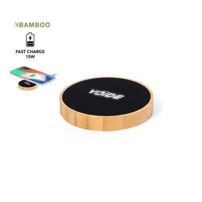 Cargador Elegante Bambú Luz LED 15W