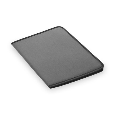 Carpeta de poliéster con bloc de notas y 2 bolsillos interiores Gri