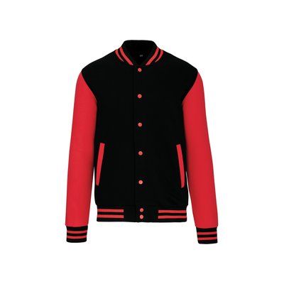 Cazadora béisbol unisex Black / Red XL