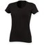 Camiseta cuello de pico para mujer Negro XS