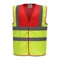 Chaleco alta visibilidad poliéster Velcro Red / Hi Vis Yellow XXL