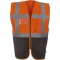 Chaleco alta visibilidad reflectante con bolsillos Hi Vis Orange / Black L